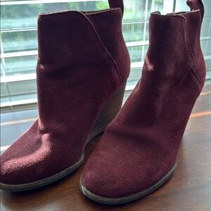 Women's Lucky Brand Burgundy Ankle Boots, 6.5